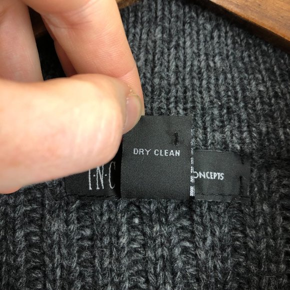 INC International Concepts Men's Size X-Large Grey Lambswool Blend Knit Sweater - Picture 7 of 8